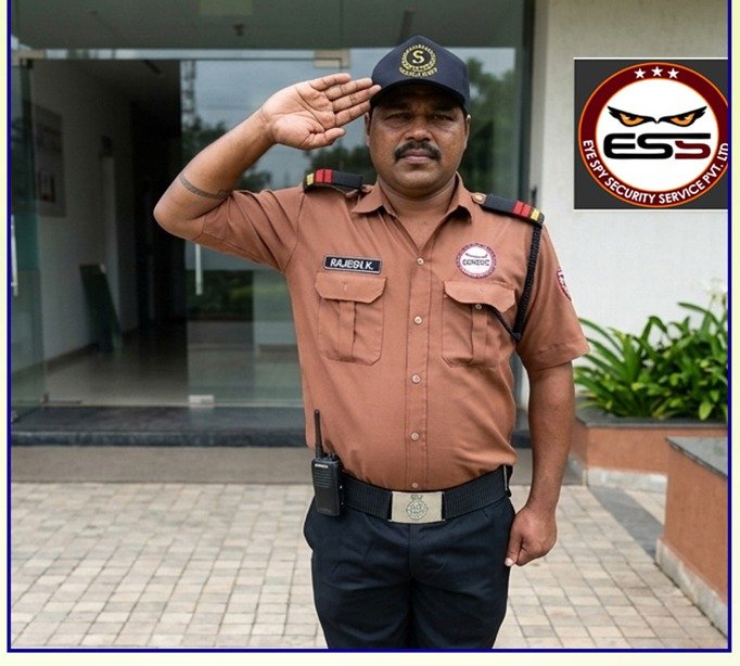 Eyespy security supervisor saluting on site